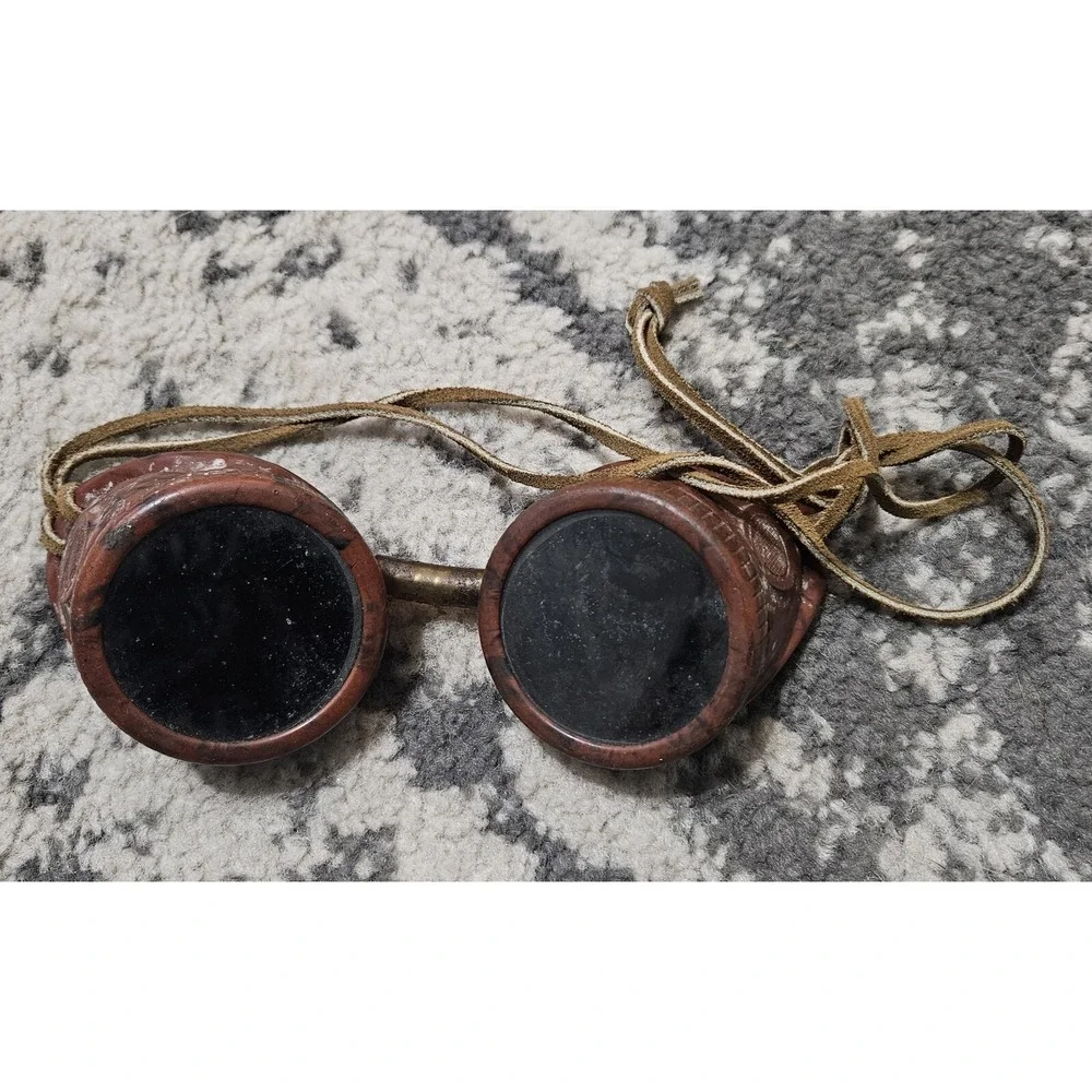 Vintage Bakelite Welding Goggles w/ Extra Lens Steampunk Cosplay